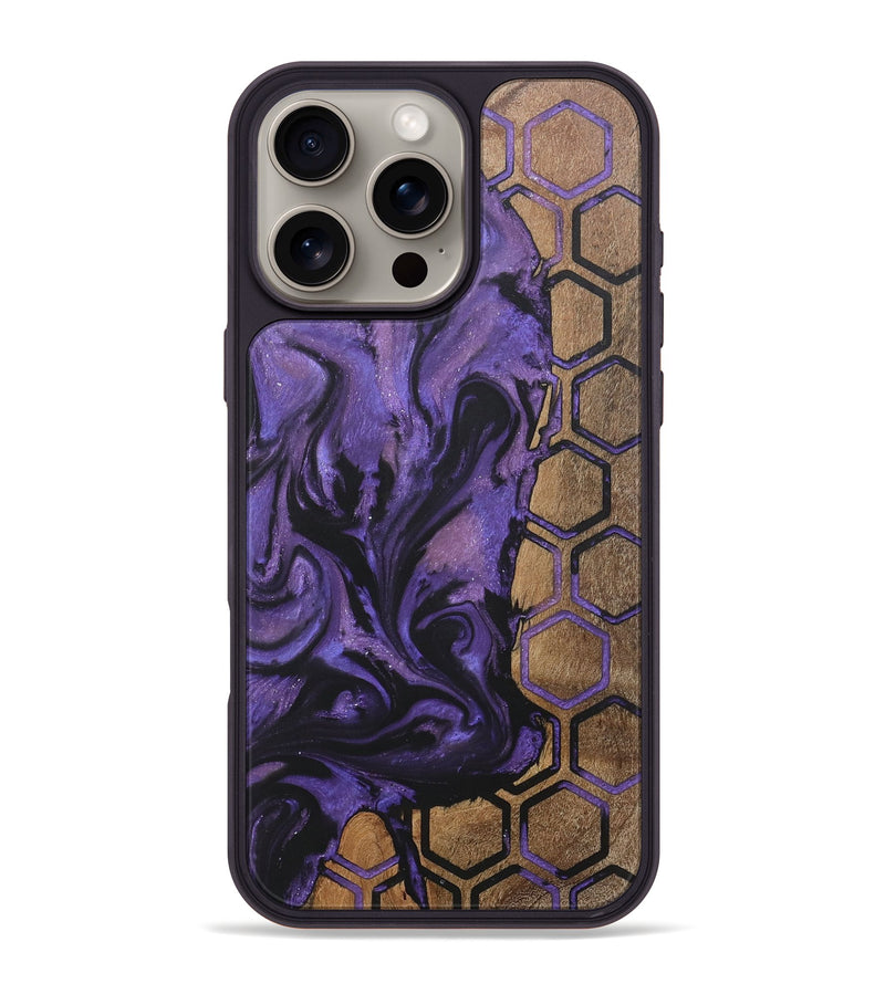 iPhone 16 Pro Max Wood+Resin Phone Case - Marjorie (Pattern, 718423)