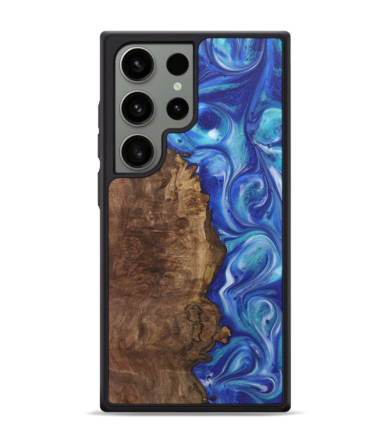 Galaxy S24 Ultra Wood+Resin Phone Case - Cesar (Blue, 718430)