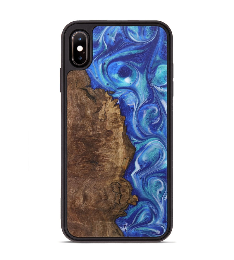 iPhone Xs Max Wood+Resin Phone Case - Cesar (Blue, 718430)