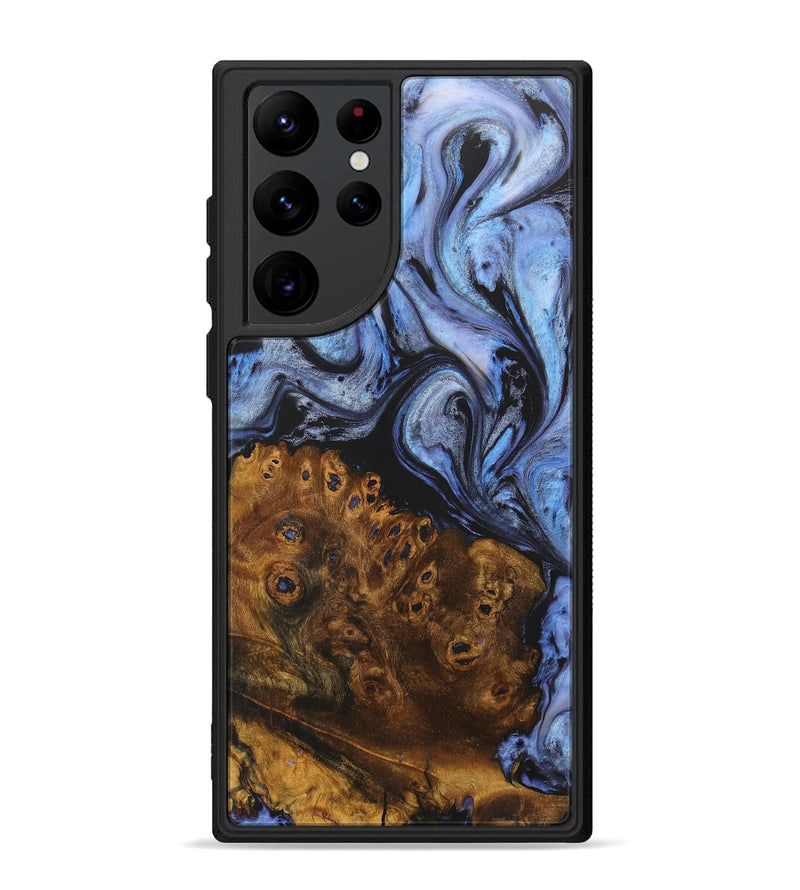 Galaxy S22 Ultra Wood+Resin Phone Case - Dallas (Blue, 718433)