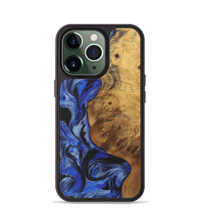 iPhone 13 Pro Wood+Resin Phone Case - Yahir (Blue, 718436)