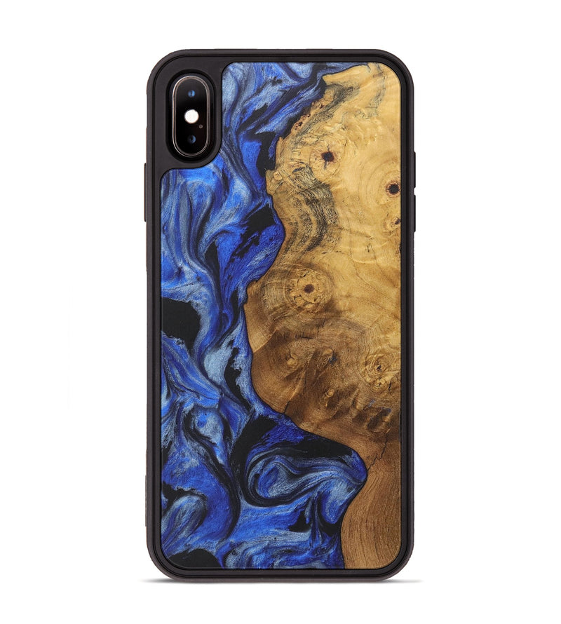 iPhone Xs Max Wood+Resin Phone Case - Yahir (Blue, 718436)