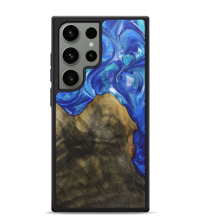 Galaxy S24 Ultra Wood+Resin Phone Case - Geoffrey (Blue, 718444)