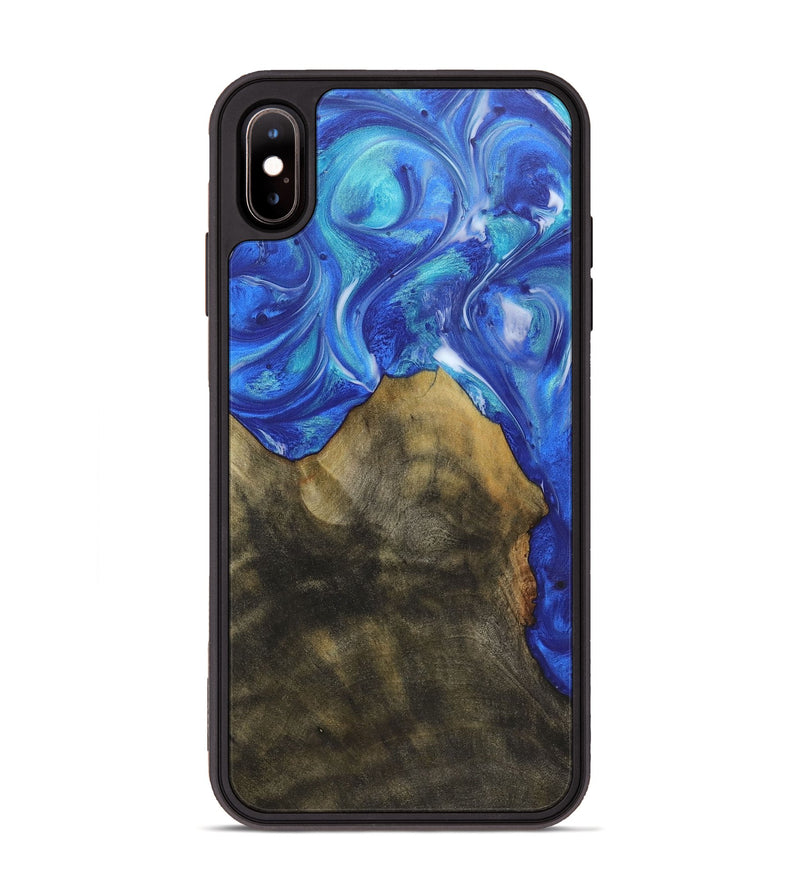 iPhone Xs Max Wood+Resin Phone Case - Geoffrey (Blue, 718444)