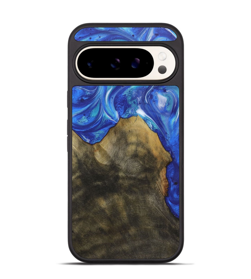 Pixel 9 Pro Wood+Resin Phone Case - Geoffrey (Blue, 718444)