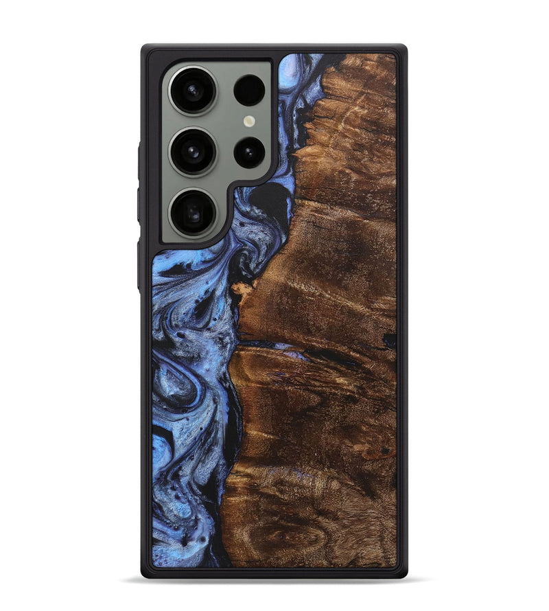 Galaxy S24 Ultra Wood+Resin Phone Case - Brad (Blue, 718448)