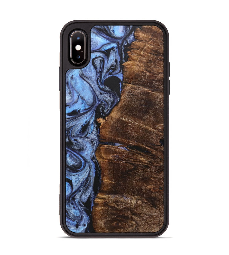 iPhone Xs Max Wood+Resin Phone Case - Brad (Blue, 718448)