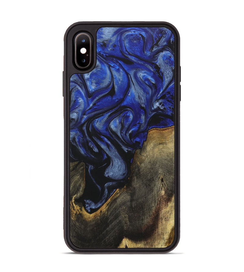 iPhone Xs Max Wood+Resin Phone Case - William (Blue, 718451)