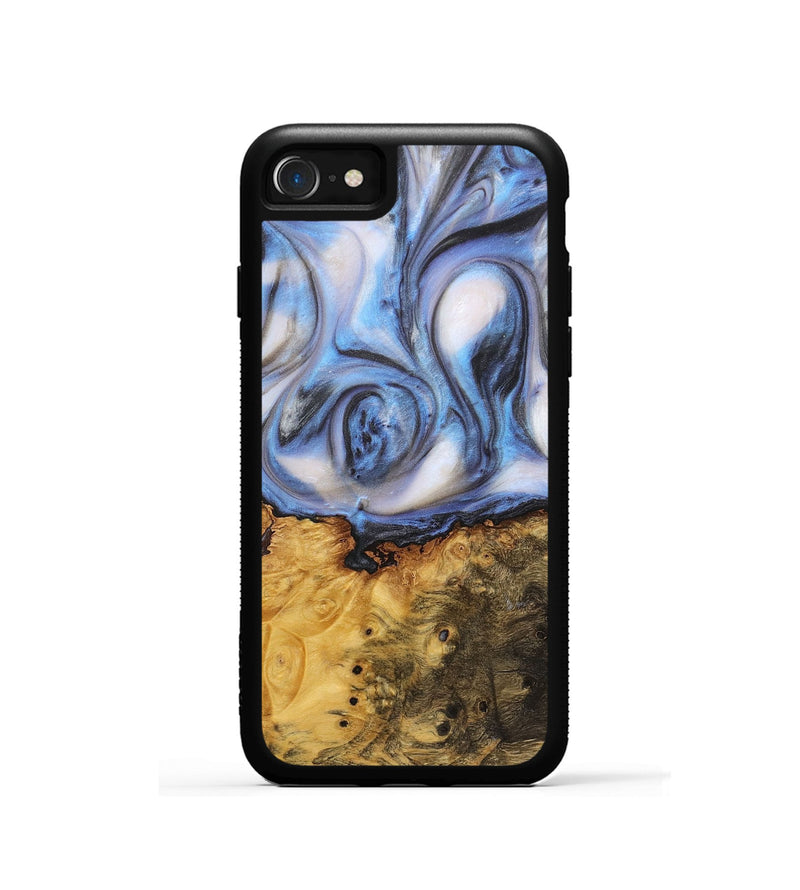 iPhone SE Wood+Resin Phone Case - Madalyn (Blue, 718456)