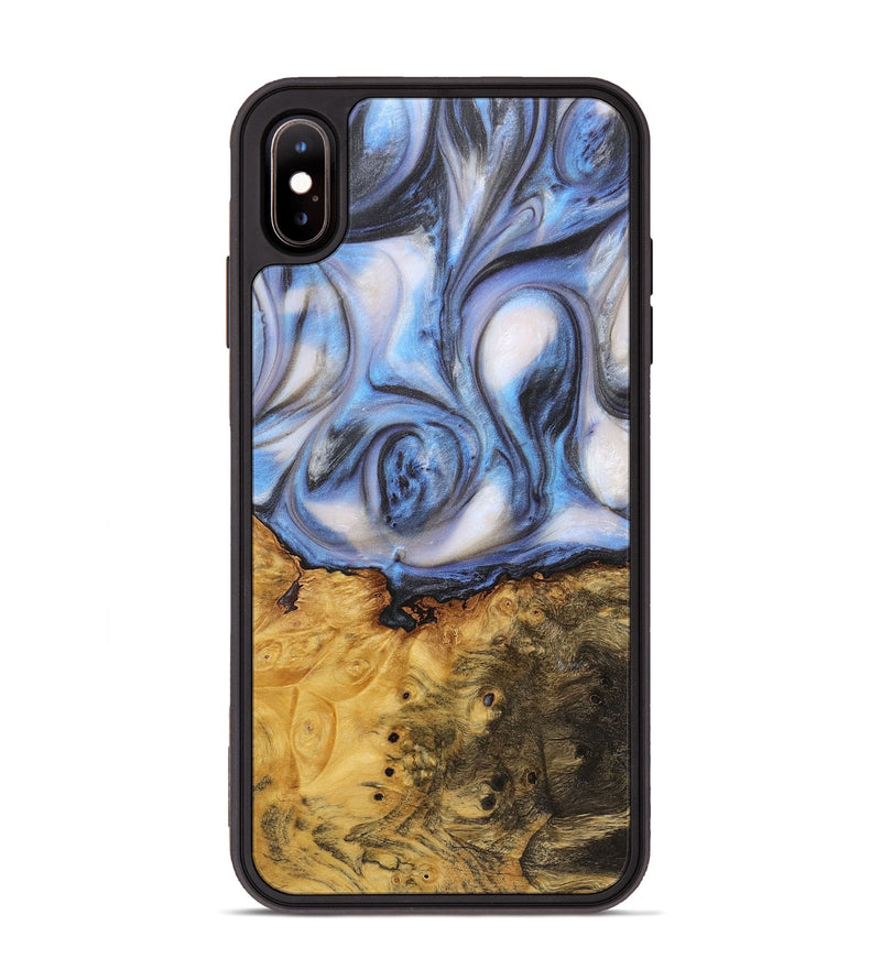 iPhone Xs Max Wood+Resin Phone Case - Madalyn (Blue, 718456)