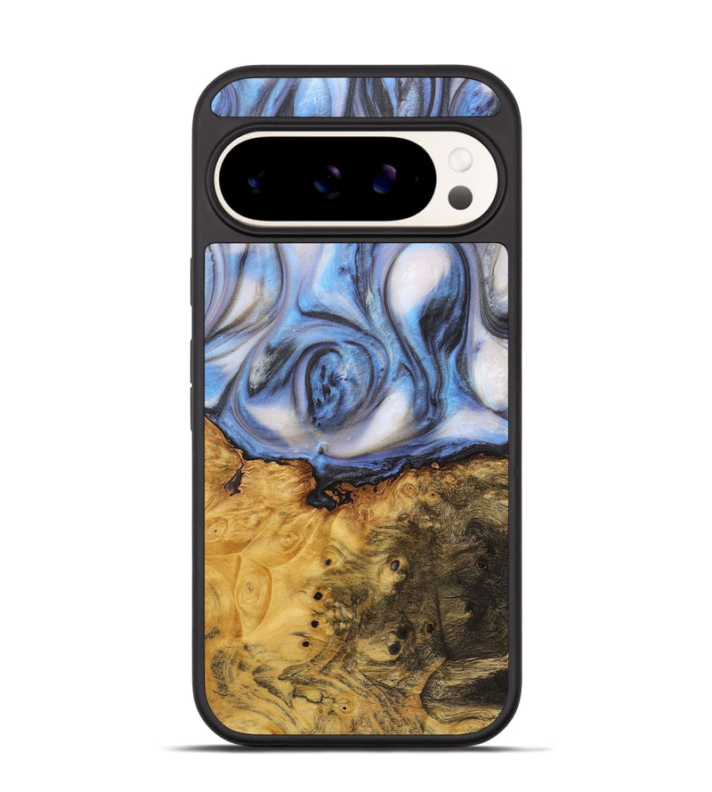 Pixel 9 Pro Wood+Resin Phone Case - Madalyn (Blue, 718456)