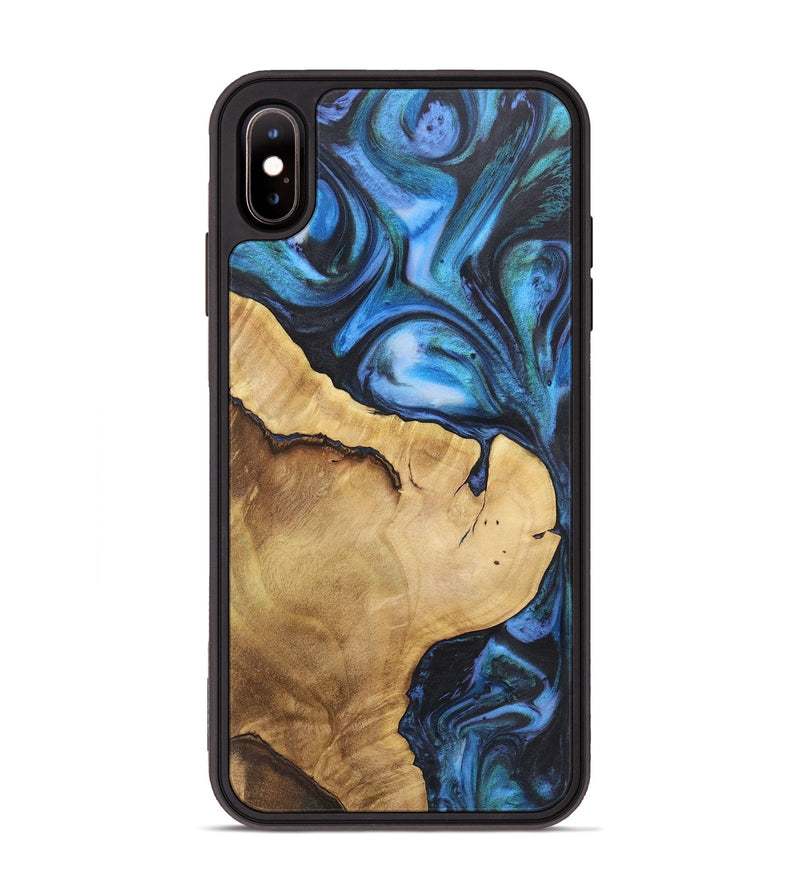 iPhone Xs Max Wood+Resin Phone Case - Lula (Blue, 718461)