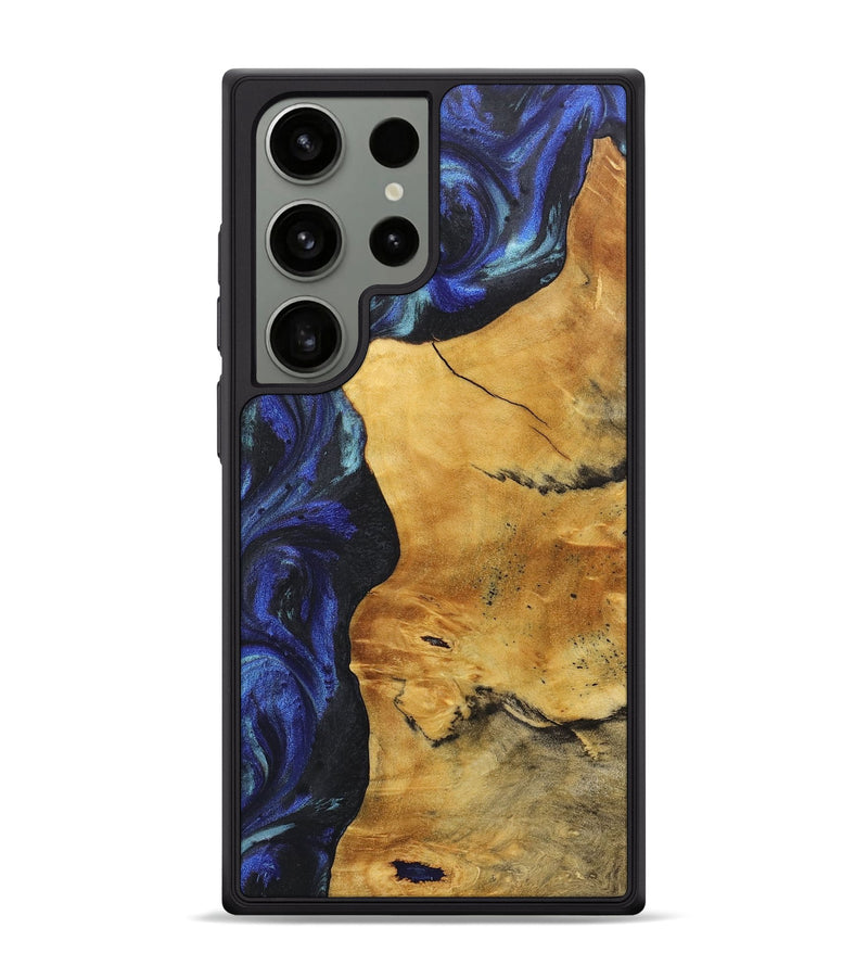 Galaxy S24 Ultra Wood+Resin Phone Case - Jalen (Blue, 718474)