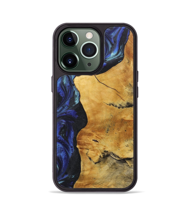 iPhone 13 Pro Wood+Resin Phone Case - Jalen (Blue, 718474)