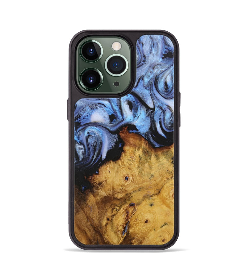 iPhone 13 Pro Wood+Resin Phone Case - Darla (Blue, 718477)