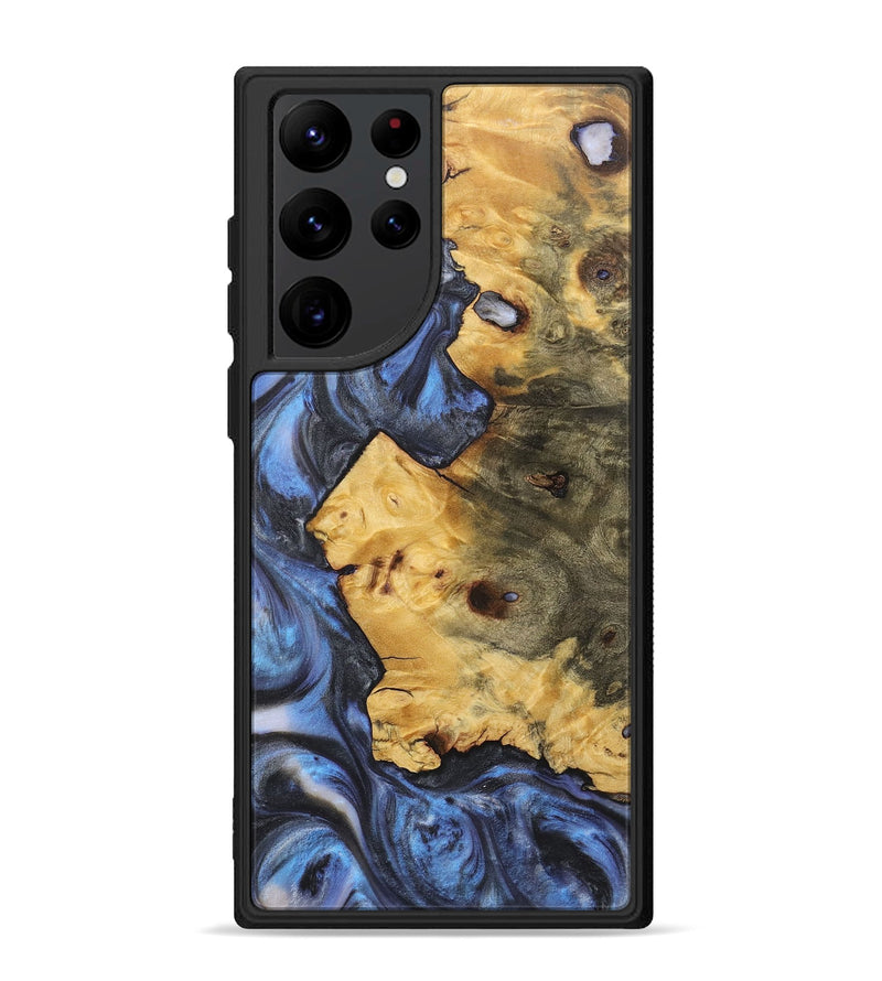 Galaxy S22 Ultra Wood+Resin Phone Case - Halle (Blue, 718478)