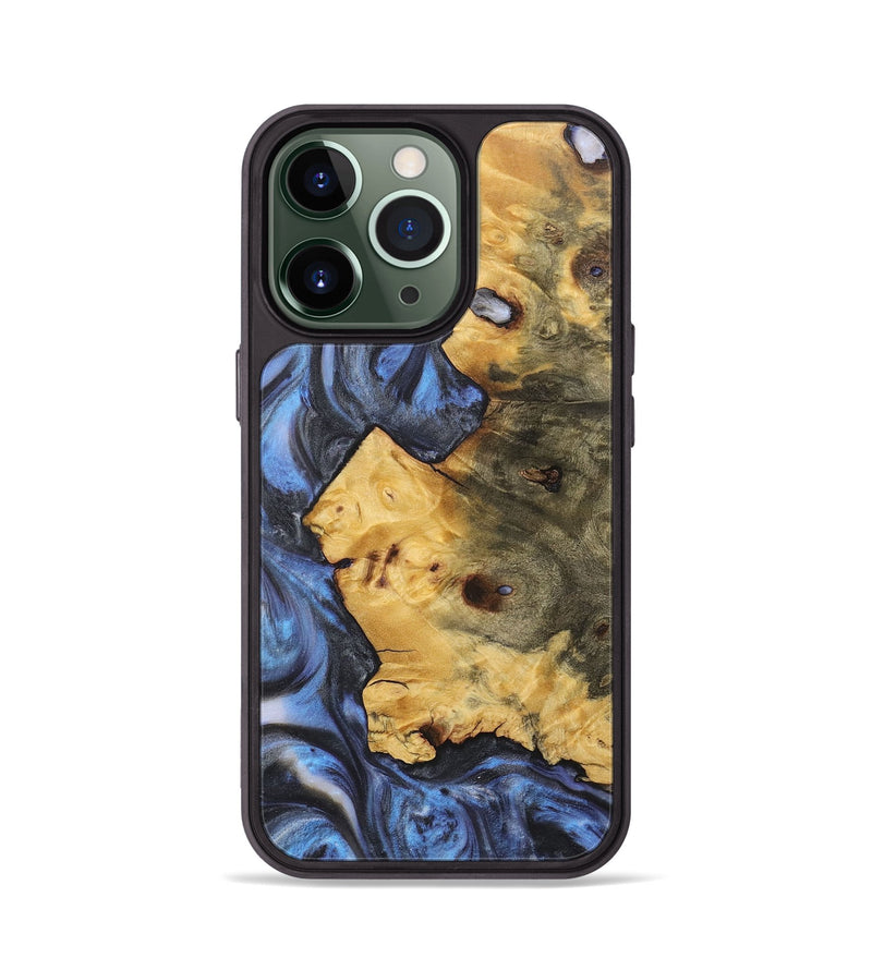 iPhone 13 Pro Wood+Resin Phone Case - Halle (Blue, 718478)