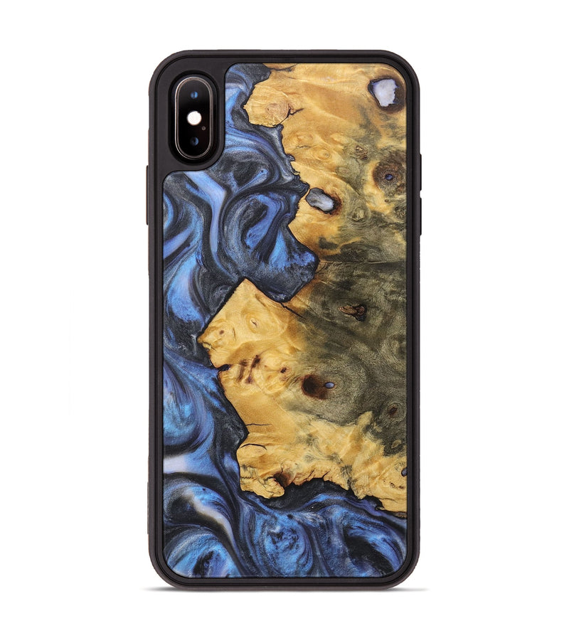 iPhone Xs Max Wood+Resin Phone Case - Halle (Blue, 718478)