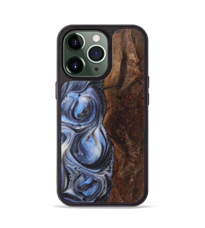 iPhone 13 Pro Wood+Resin Phone Case - Florence (Blue, 718486)