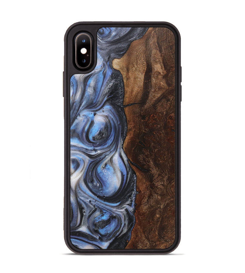 iPhone Xs Max Wood+Resin Phone Case - Florence (Blue, 718486)