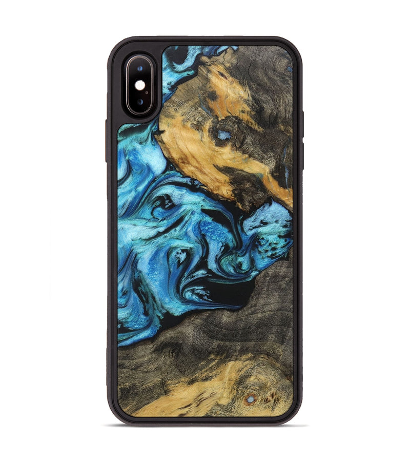 iPhone Xs Max Wood+Resin Phone Case - Jolene (Blue, 718487)