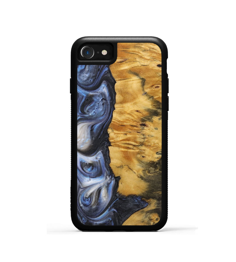 iPhone SE Wood+Resin Phone Case - Lucille (Blue, 718494)