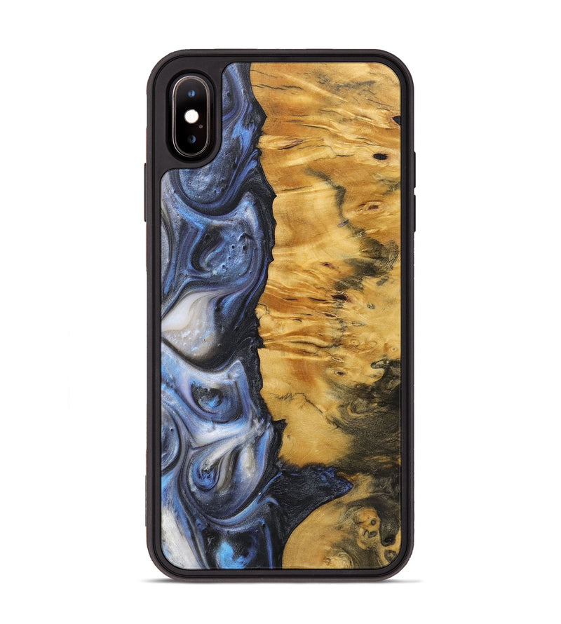 iPhone Xs Max Wood+Resin Phone Case - Lucille (Blue, 718494)