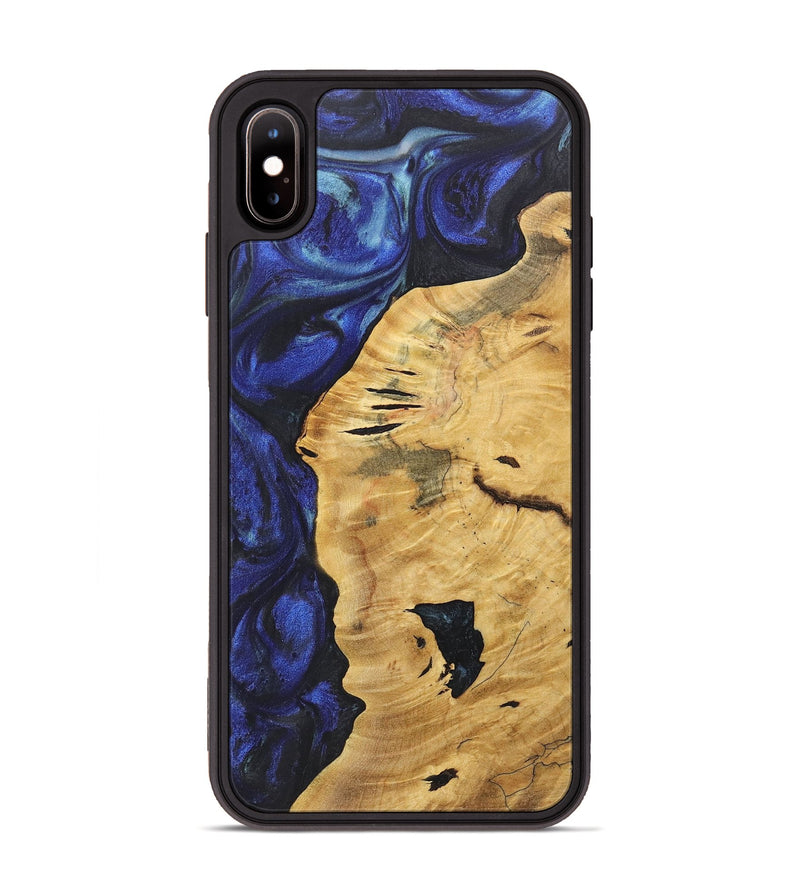 iPhone Xs Max Wood+Resin Phone Case - Jase (Blue, 718498)