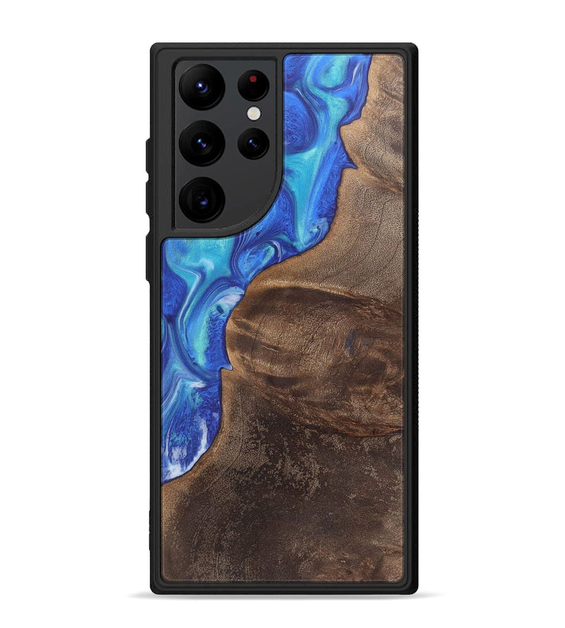 Galaxy S22 Ultra Wood+Resin Phone Case - Kerry (Blue, 718505)