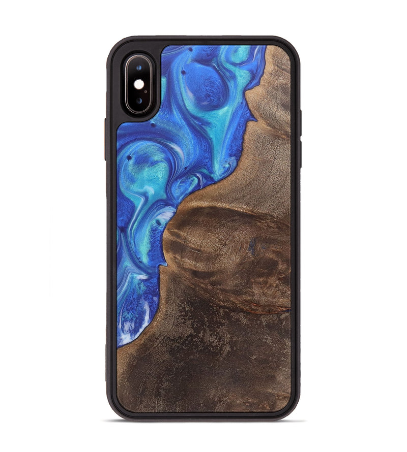 iPhone Xs Max Wood+Resin Phone Case - Kerry (Blue, 718505)