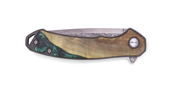 EDC Wood+Resin Pocket Knife - Emily (Green, 718585)