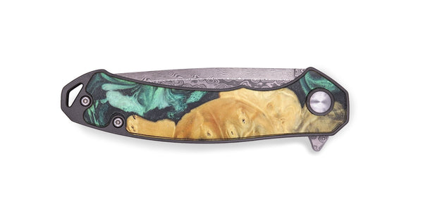 EDC Wood+Resin Pocket Knife - Tatyana (Green, 718588)