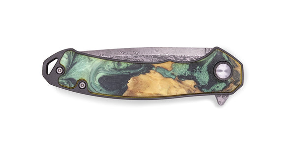 EDC Wood+Resin Pocket Knife - Dorothy (Green, 718593)