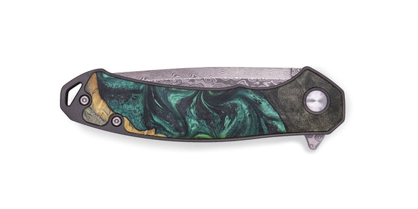 EDC Wood+Resin Pocket Knife - Katherine (Green, 718596)