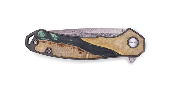 EDC Wood+Resin Pocket Knife - Damien (Green, 718605)