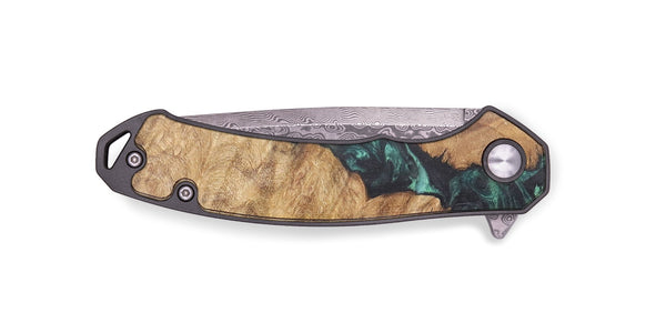 EDC Wood+Resin Pocket Knife - Theresa (Green, 718606)