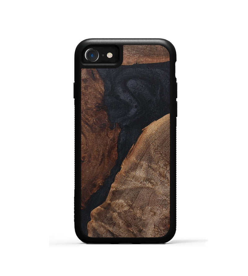 iPhone SE Wood+Resin Phone Case - Mandy (Pure Black, 718609)