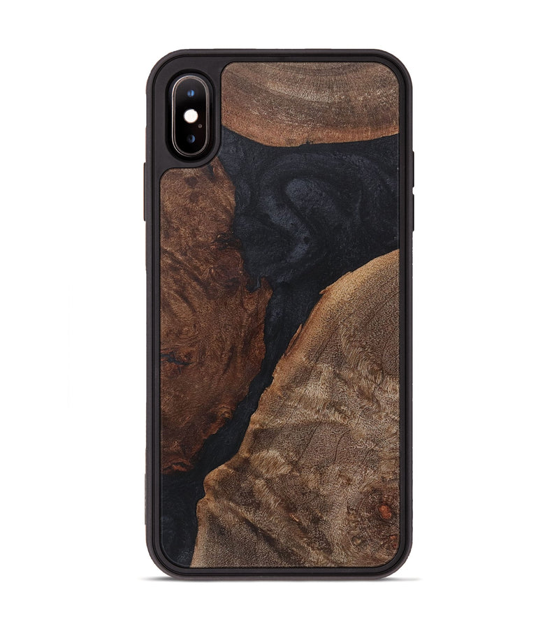 iPhone Xs Max Wood+Resin Phone Case - Mandy (Pure Black, 718609)