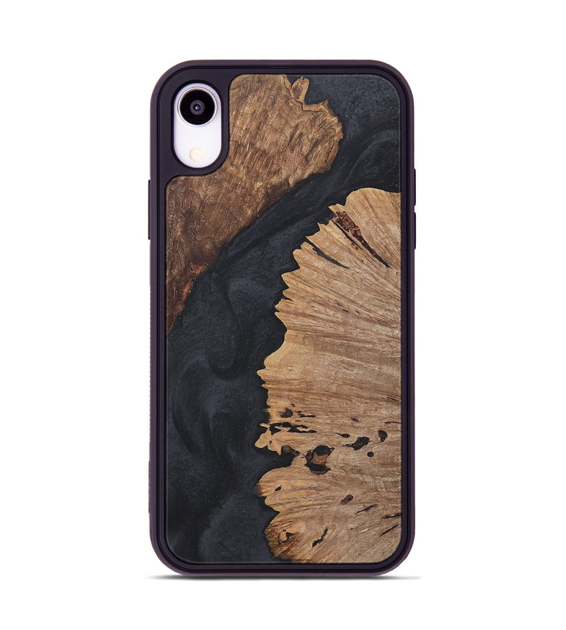 iPhone Xr Wood+Resin Phone Case - Adrienne (Pure Black, 718610)