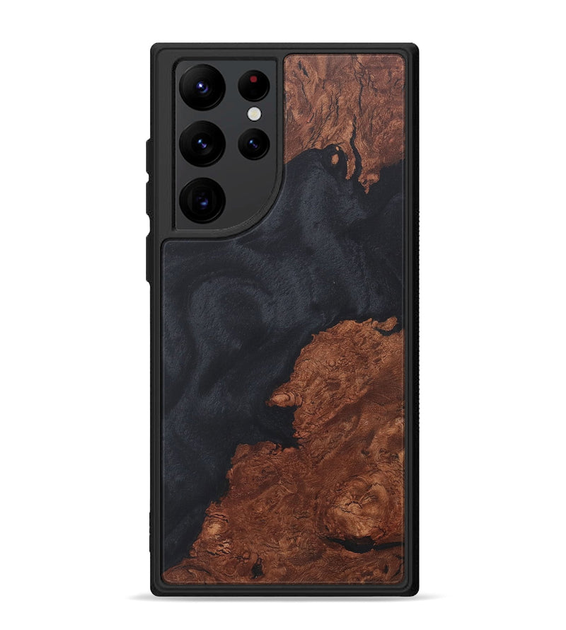 Galaxy S22 Ultra Wood+Resin Phone Case - Fabian (Pure Black, 718612)