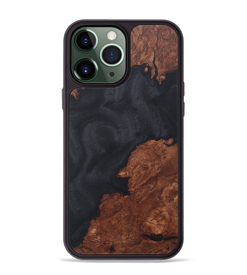 iPhone 13 Pro Max Wood+Resin Phone Case - Fabian (Pure Black, 718612)