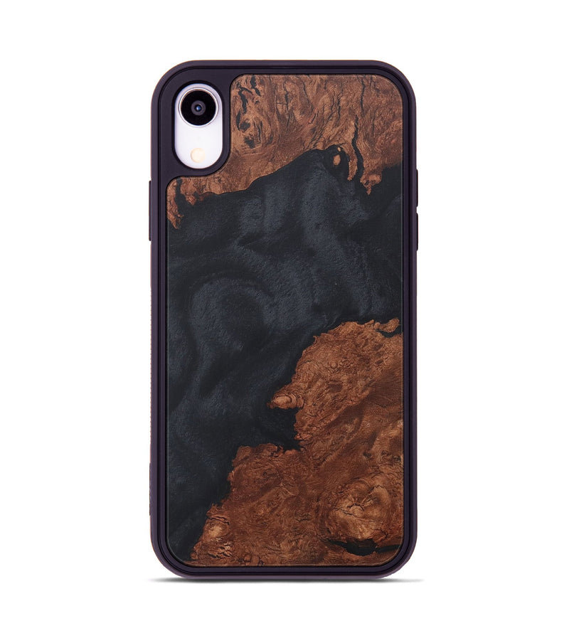 iPhone Xr Wood+Resin Phone Case - Fabian (Pure Black, 718612)