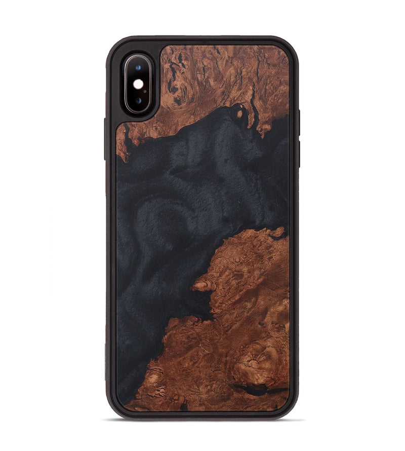 iPhone Xs Max Wood+Resin Phone Case - Fabian (Pure Black, 718612)