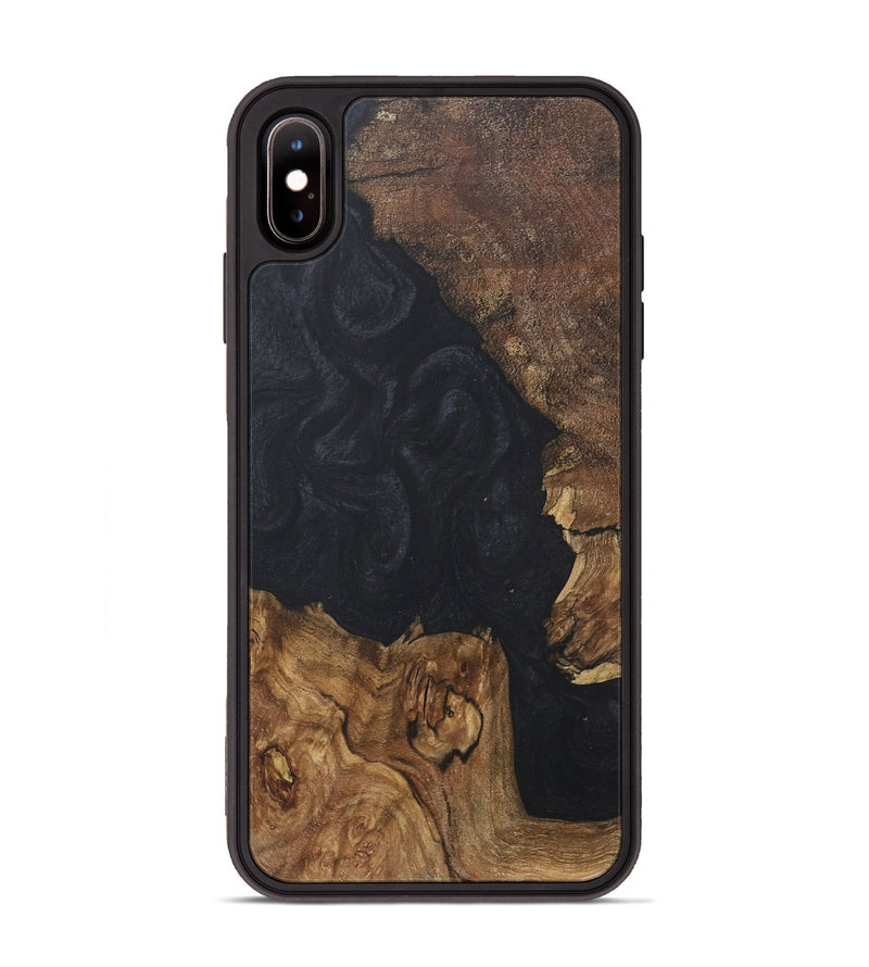 iPhone Xs Max Wood+Resin Phone Case - Salvatore (Pure Black, 718613)