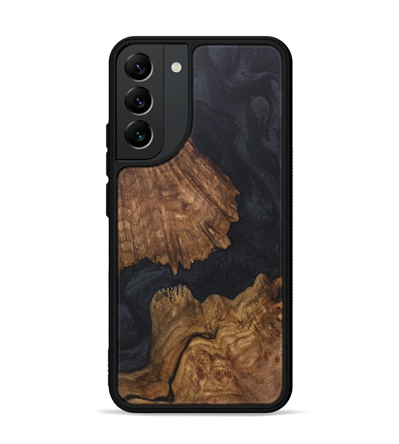 Galaxy S22 Plus Wood+Resin Phone Case - Carole (Pure Black, 718614)