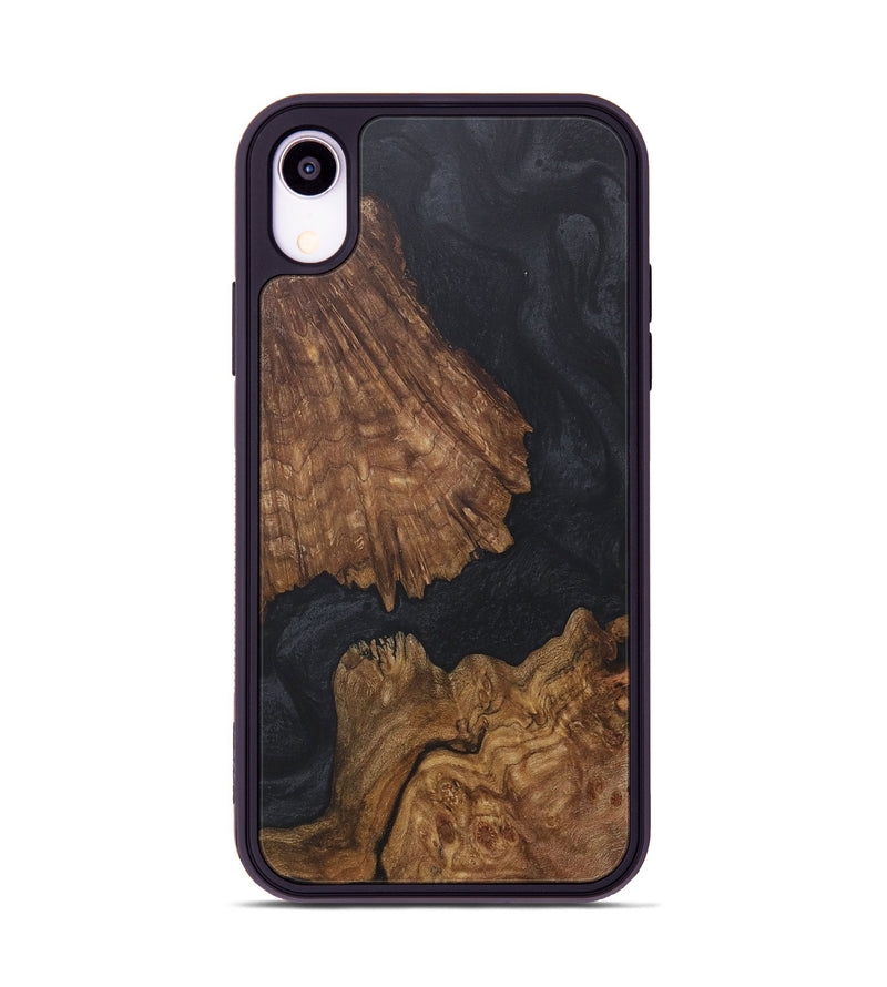 iPhone Xr Wood+Resin Phone Case - Carole (Pure Black, 718614)