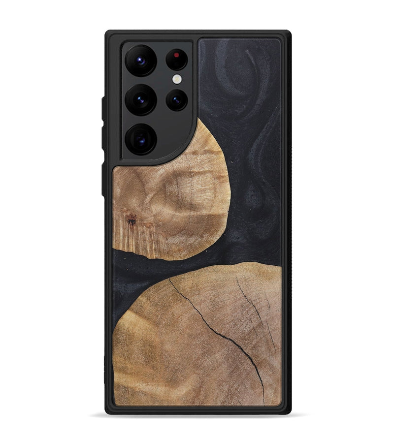 Galaxy S22 Ultra Wood+Resin Phone Case - Stella (Pure Black, 718615)