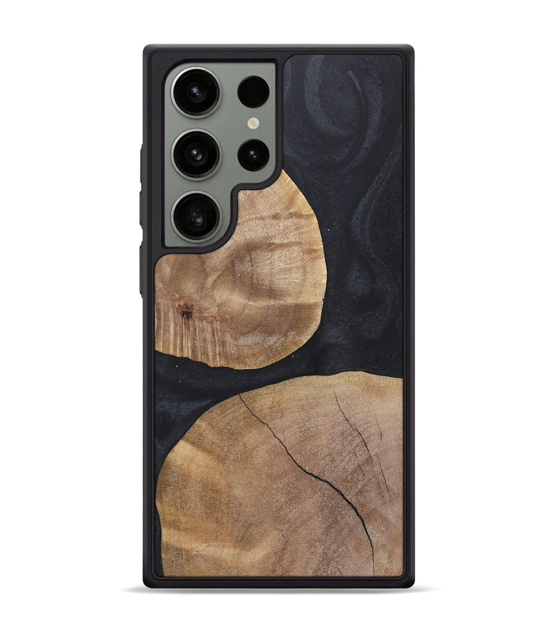 Galaxy S24 Ultra Wood+Resin Phone Case - Stella (Pure Black, 718615)