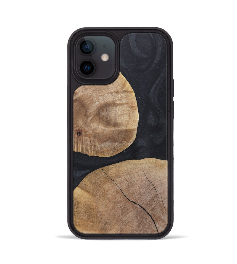 iPhone 12 Wood+Resin Phone Case - Stella (Pure Black, 718615)