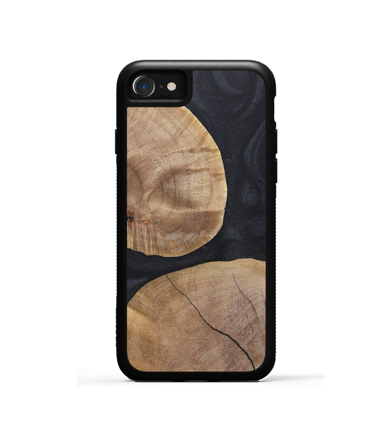 iPhone SE Wood+Resin Phone Case - Stella (Pure Black, 718615)